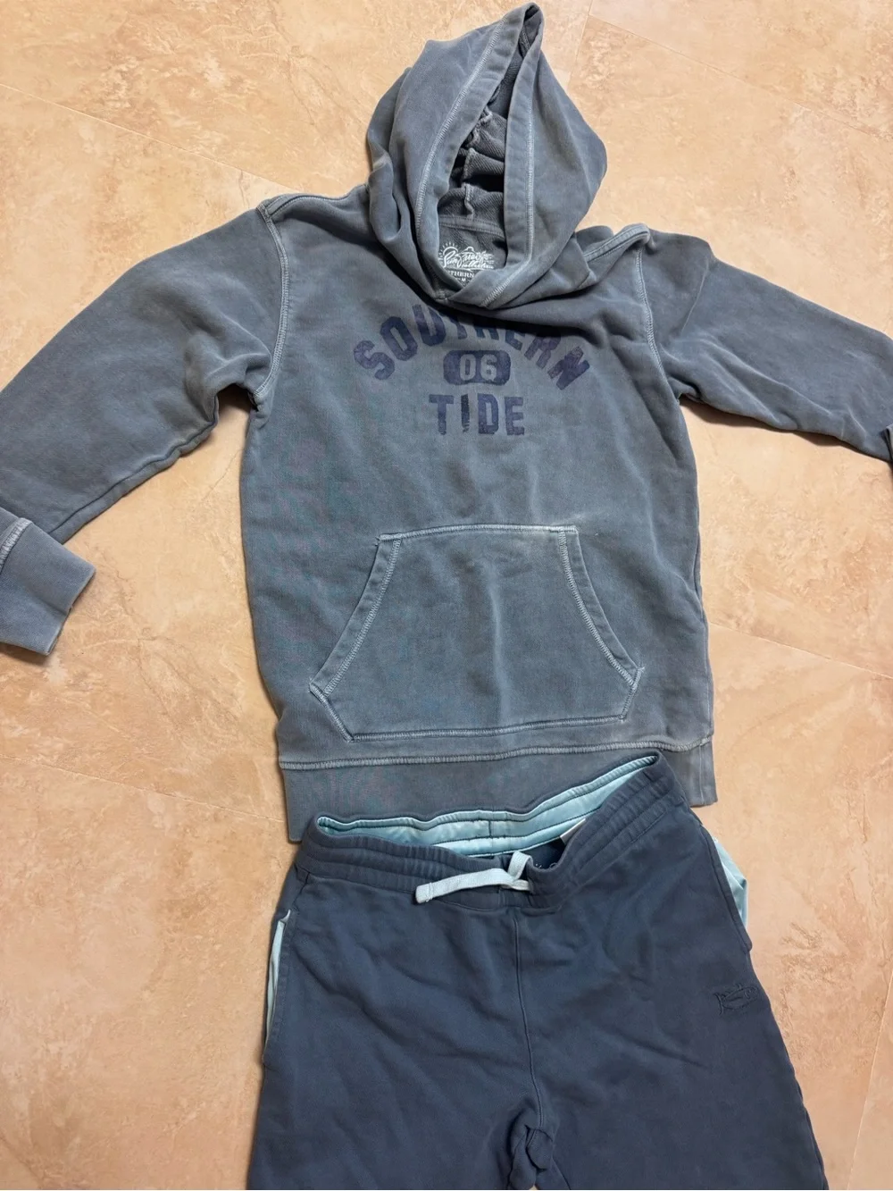 Southern Tide Boys' Washed Blue Hoodie & Jogger Set